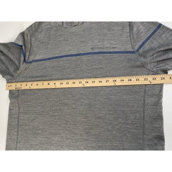 Vineyard Vines Striped Sankaty Hoodie Men’s L Gray On-The-Go Performance Sailing - Picture 16 of 16